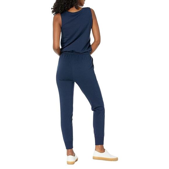 Daily Ritual Women's Supersoft Terry Sleeveless Scoopneck Navy Jumpsuit Size L - Picture 2 of 10